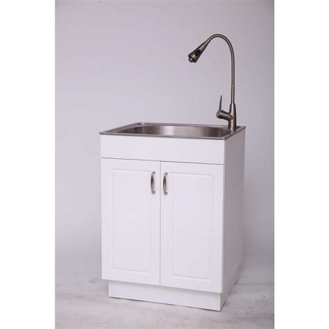 glacier bay stainless steel sink and laundry cabinet|24 utility sink with cabinet.